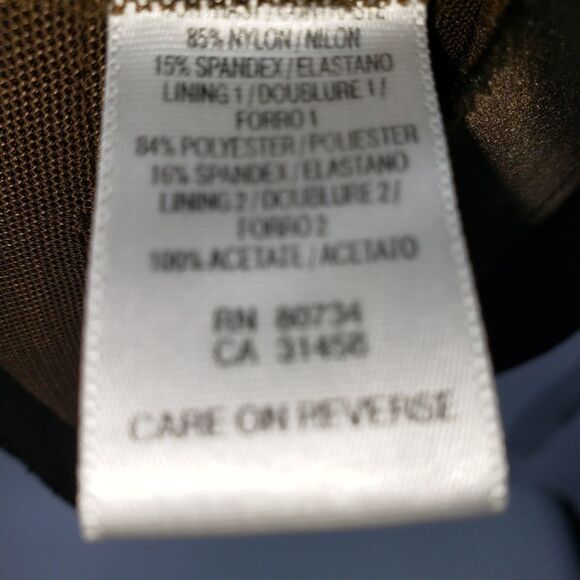 BCBGMAXAZRIA  women's 8 brown satin multi layer spaghetti straps dress - Picture 7 of 9